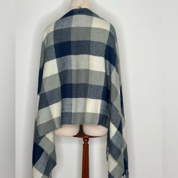 Two Plaid Fringed Scarves/Wraps - Picture 7 of 8